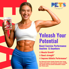 Pets Purest EAA Gummies ingredients panel demonstrates complete amino acid blend.