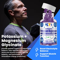 Pets Purest blueberry gummies on a dish beside vitamins for daily ritual.