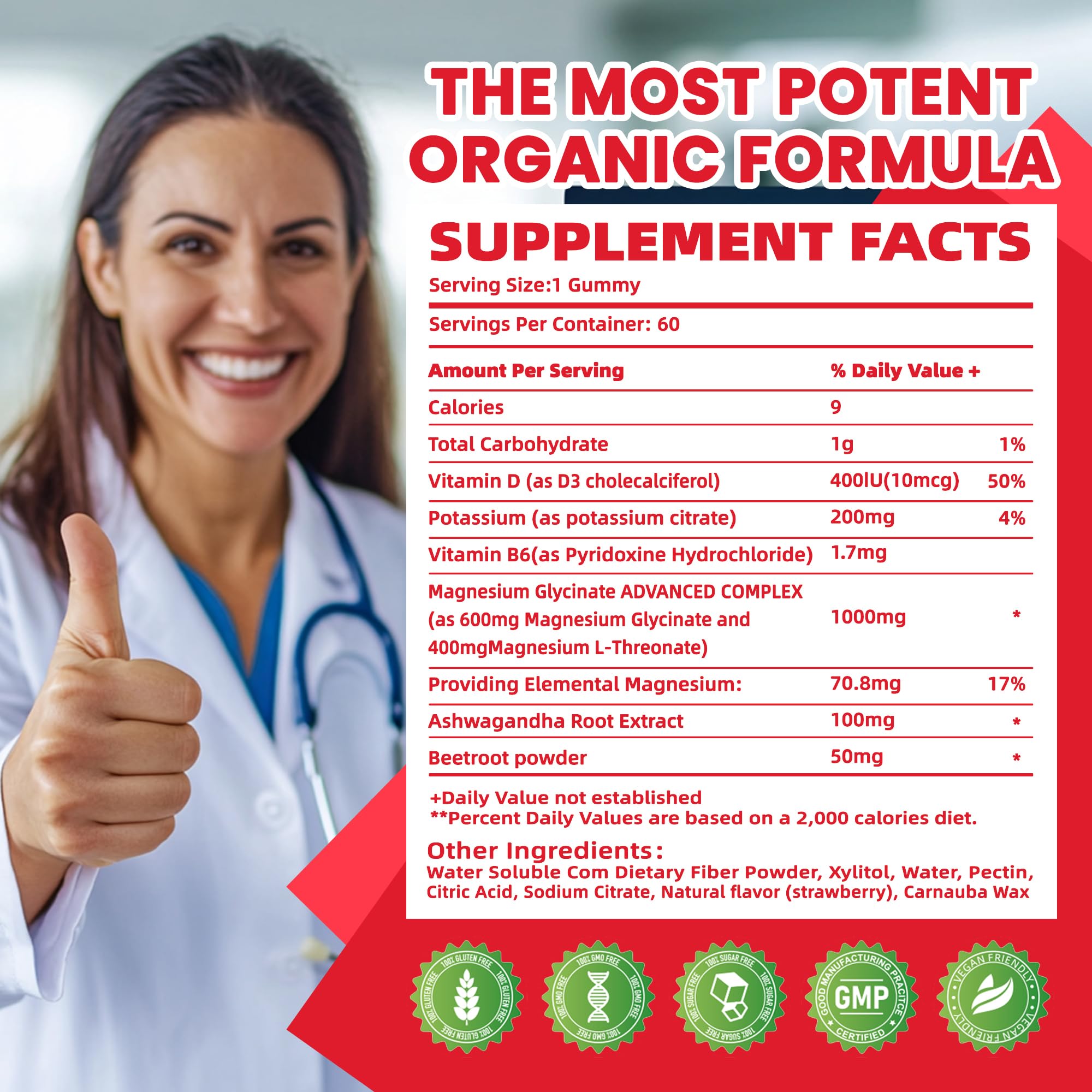 Pets Purest Potassium Magnesium Gummies label highlighting 10 in 1 formula for daily wellness