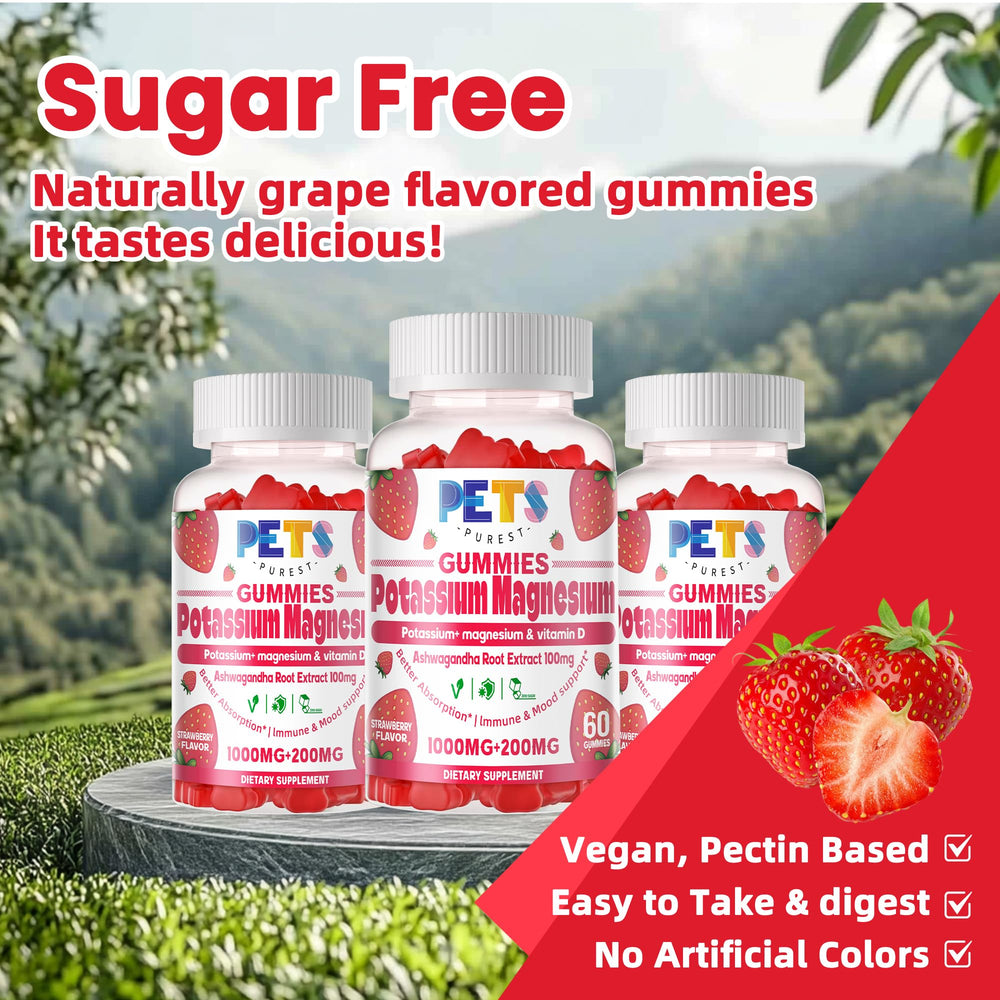 Pets Purest Omega 3 from chia seeds symbol beside gummies for immune and antioxidant support