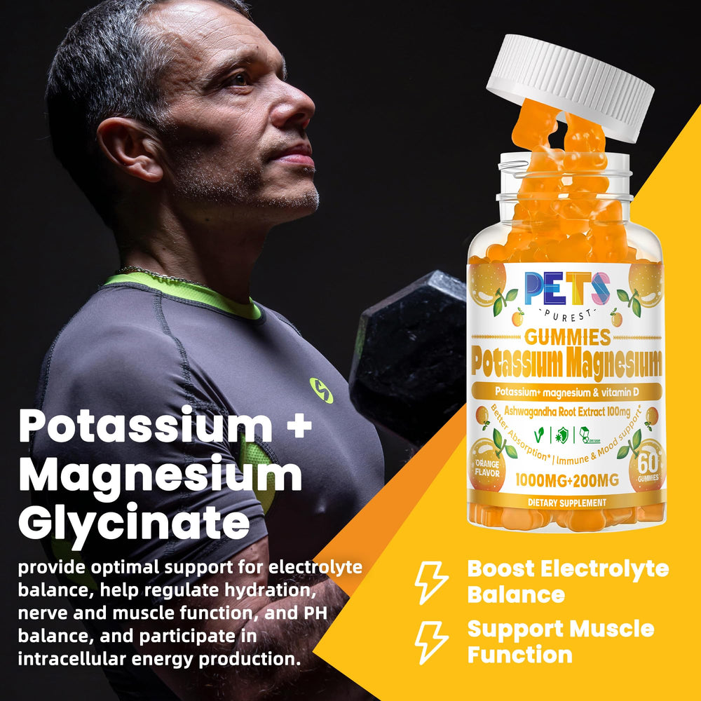 Pets Purest Potassium Magnesium Gummies orange flavor invites a tasty daily routine