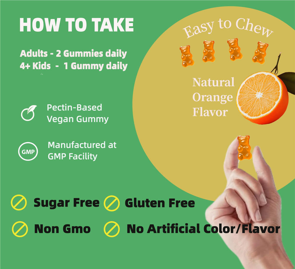 PEXCIN vegan formulation gummies image highlighting plant-based nutrition.