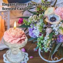 Peytanger peony flower candle with pastel design for chic decor