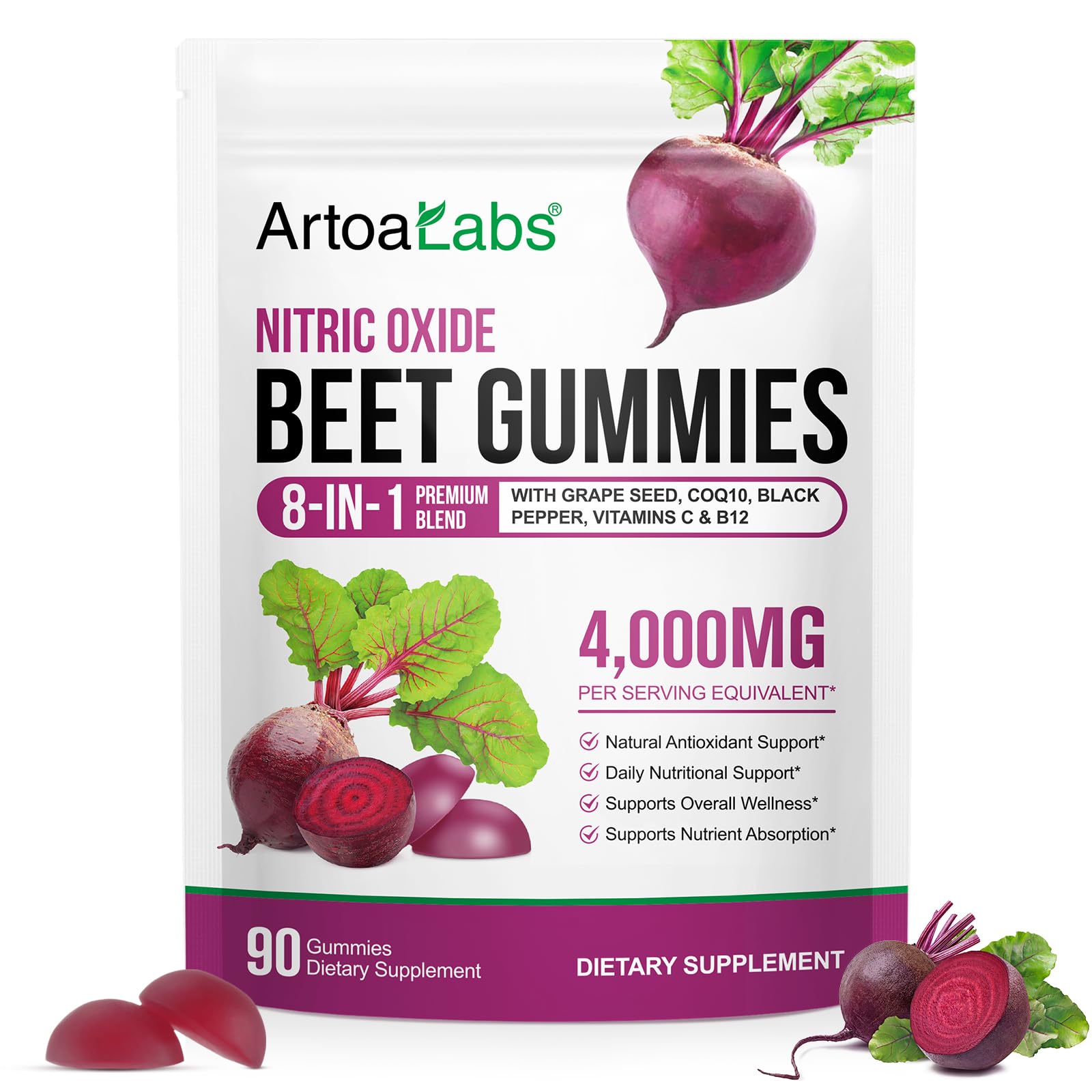 PFDGRVI Beet Root Gummies berry bottle for convenient daily energy support