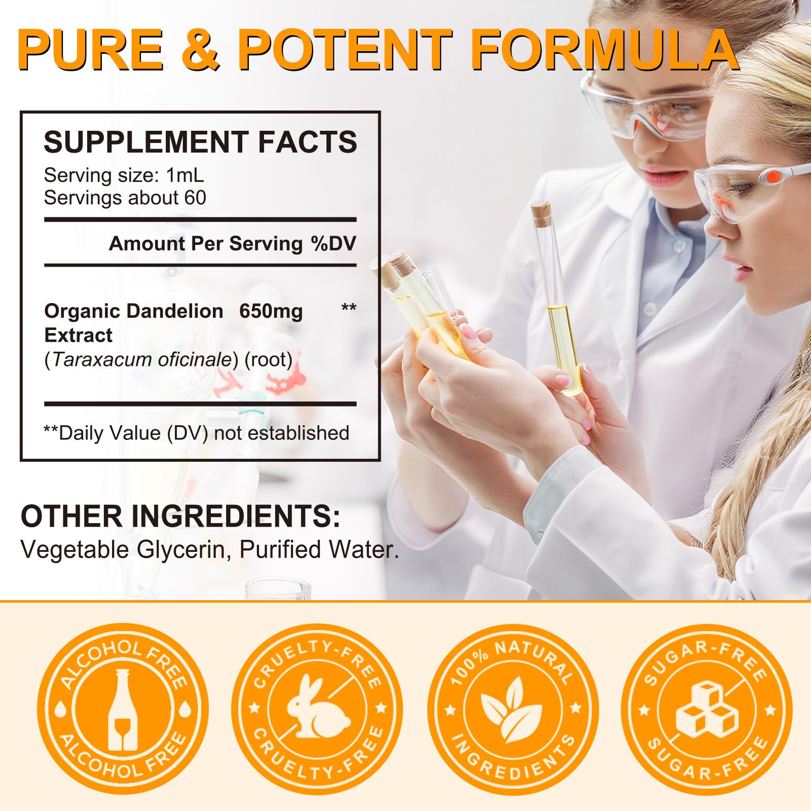 PFDGRVI Dandelion Root Drops product shot suitable for lifestyle use