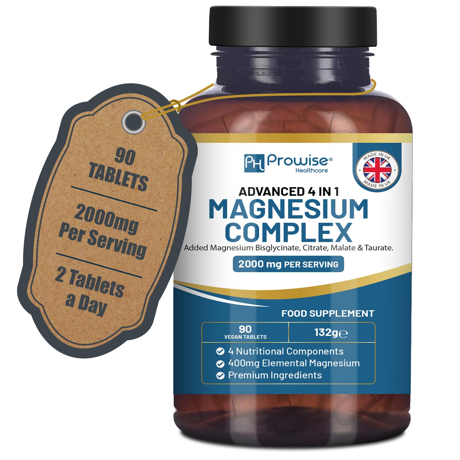 PH PROWISE Magnesium Glycinate Complex 4in1 bottle shown for easy daily wellness
