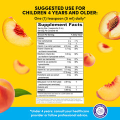 PHARMADEL GirafKids dose spoon showing easy, precise vitamin measurement for families.