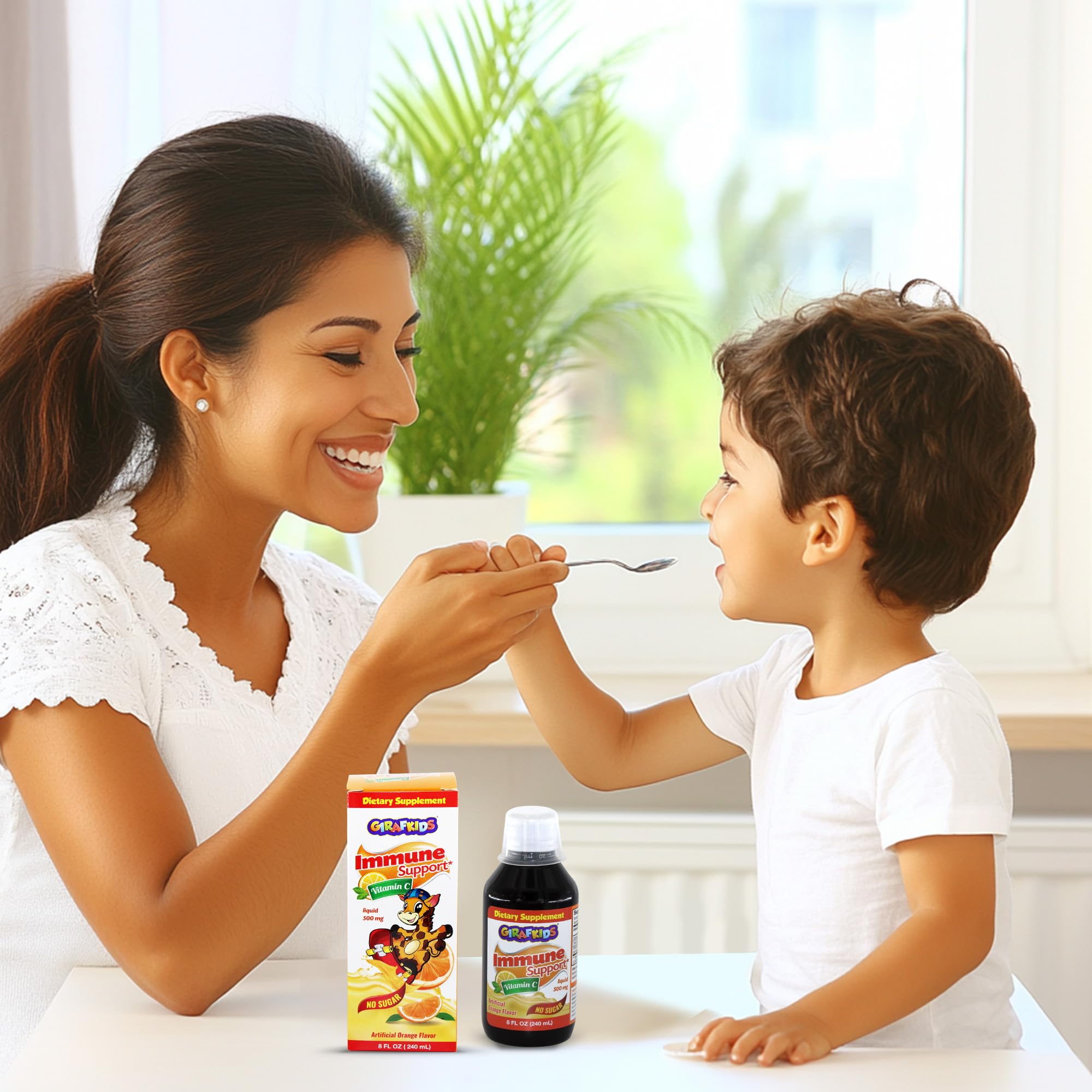 PHARMADEL GirafKids packaging emphasizes immune support benefits