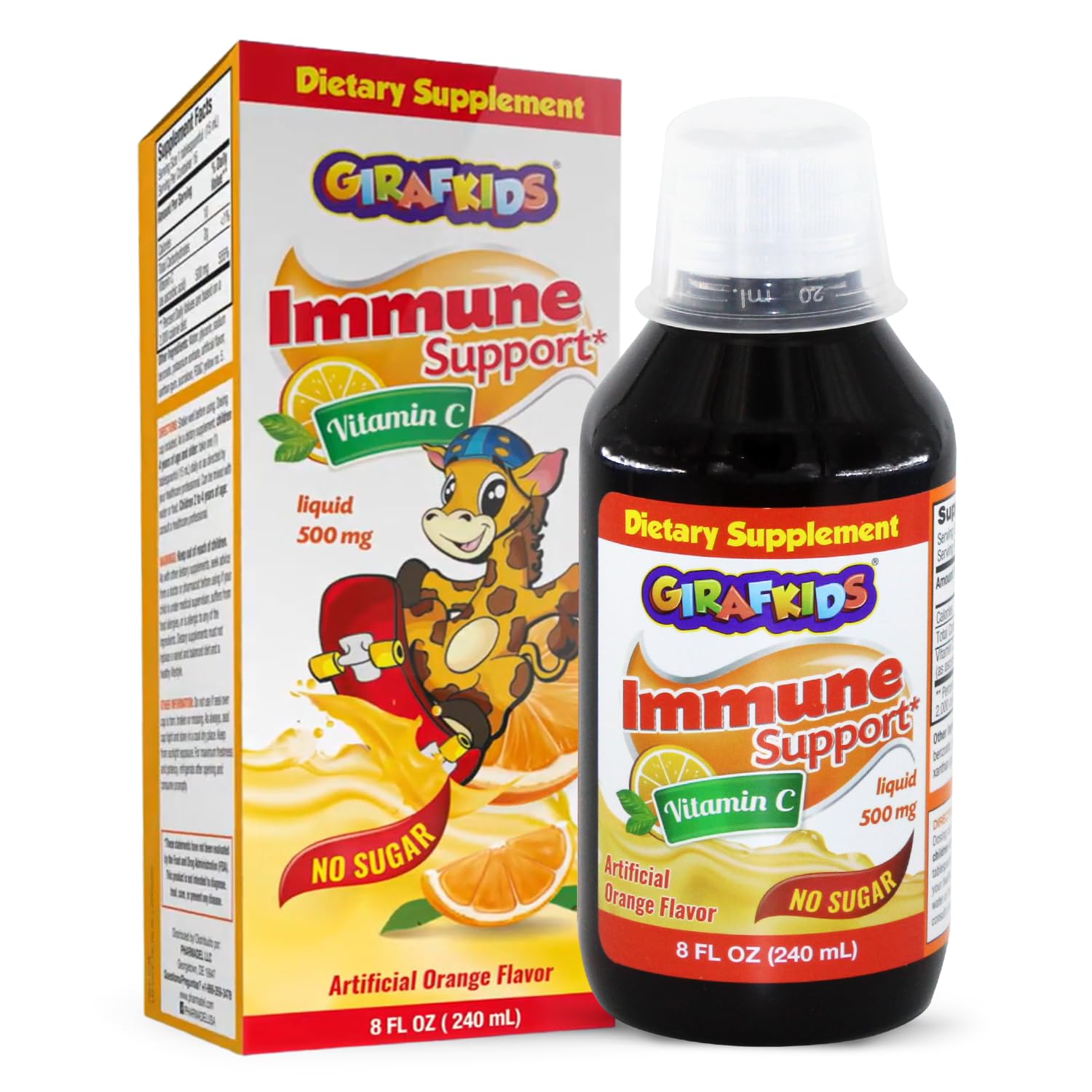 PHARMADEL GirafKids liquid Vitamin C bottle ready for daily use