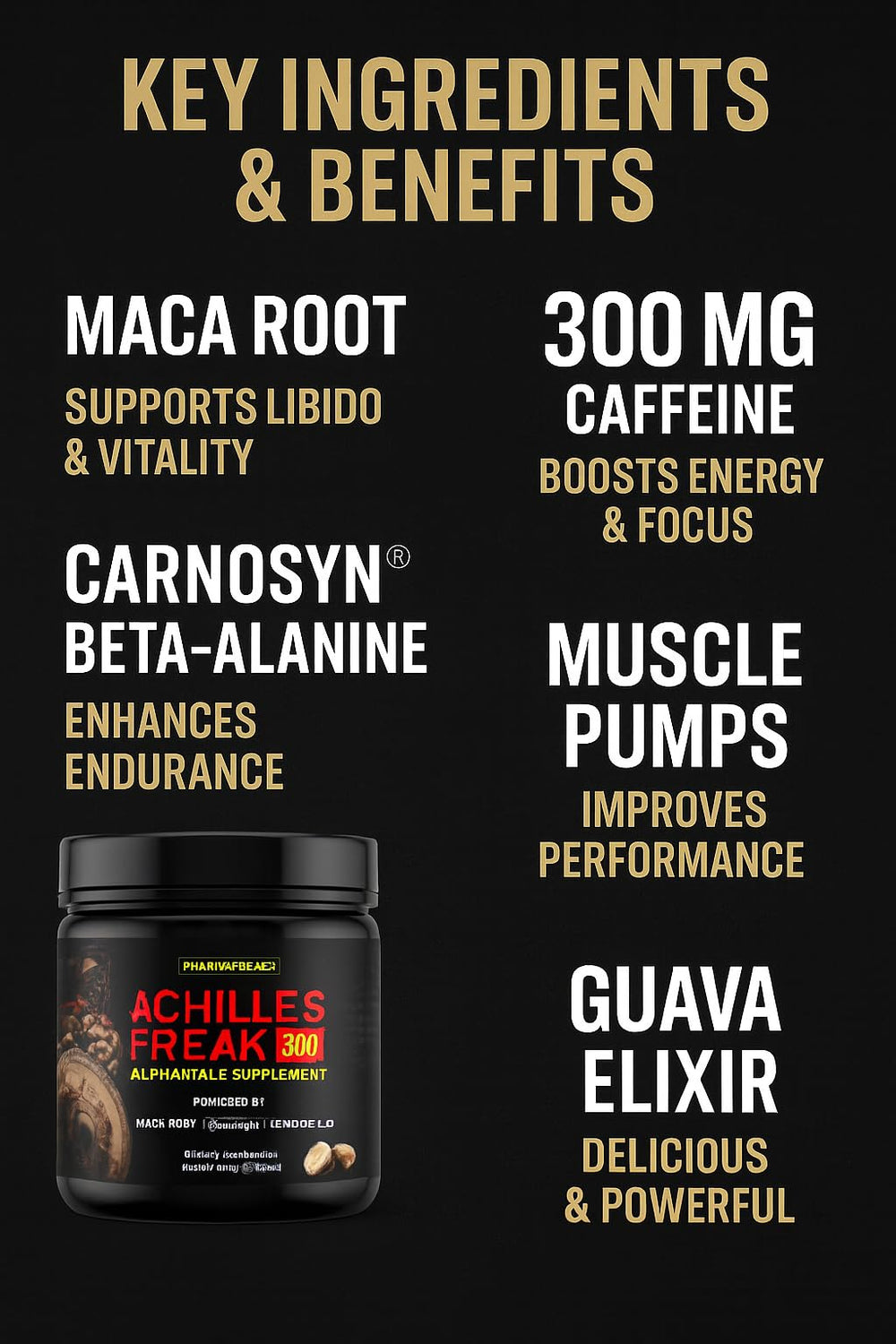 Pharmafreak Achilles Freak 300 bottle pour illustrating quick mix for intense training