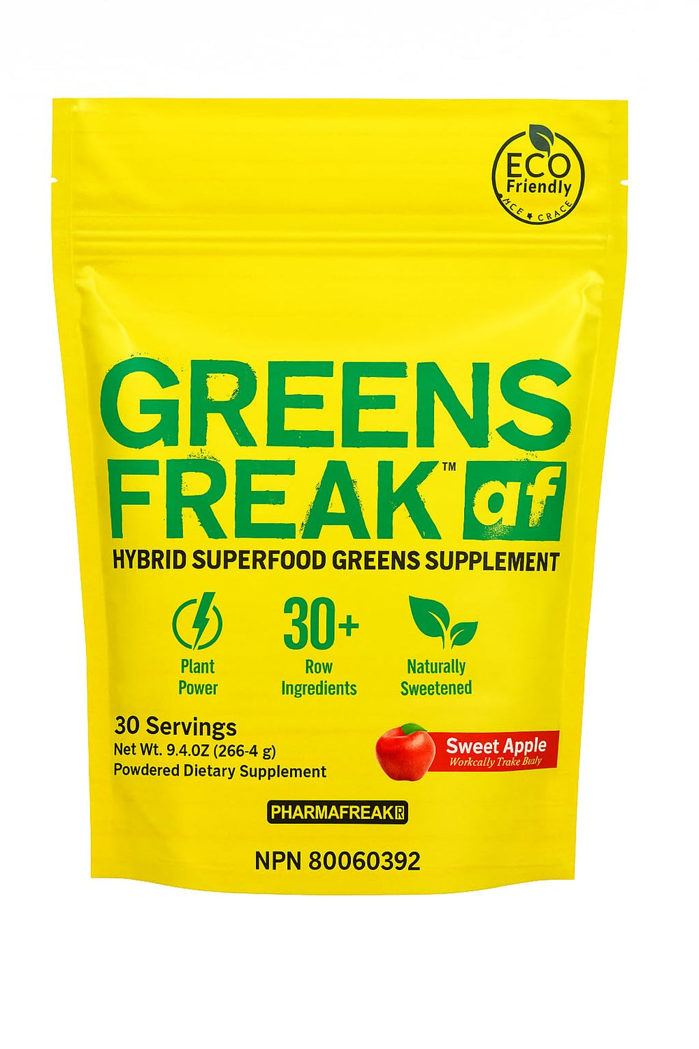 Pharmafreak Greens Freak apple-flavored powder to boost daily greens intake