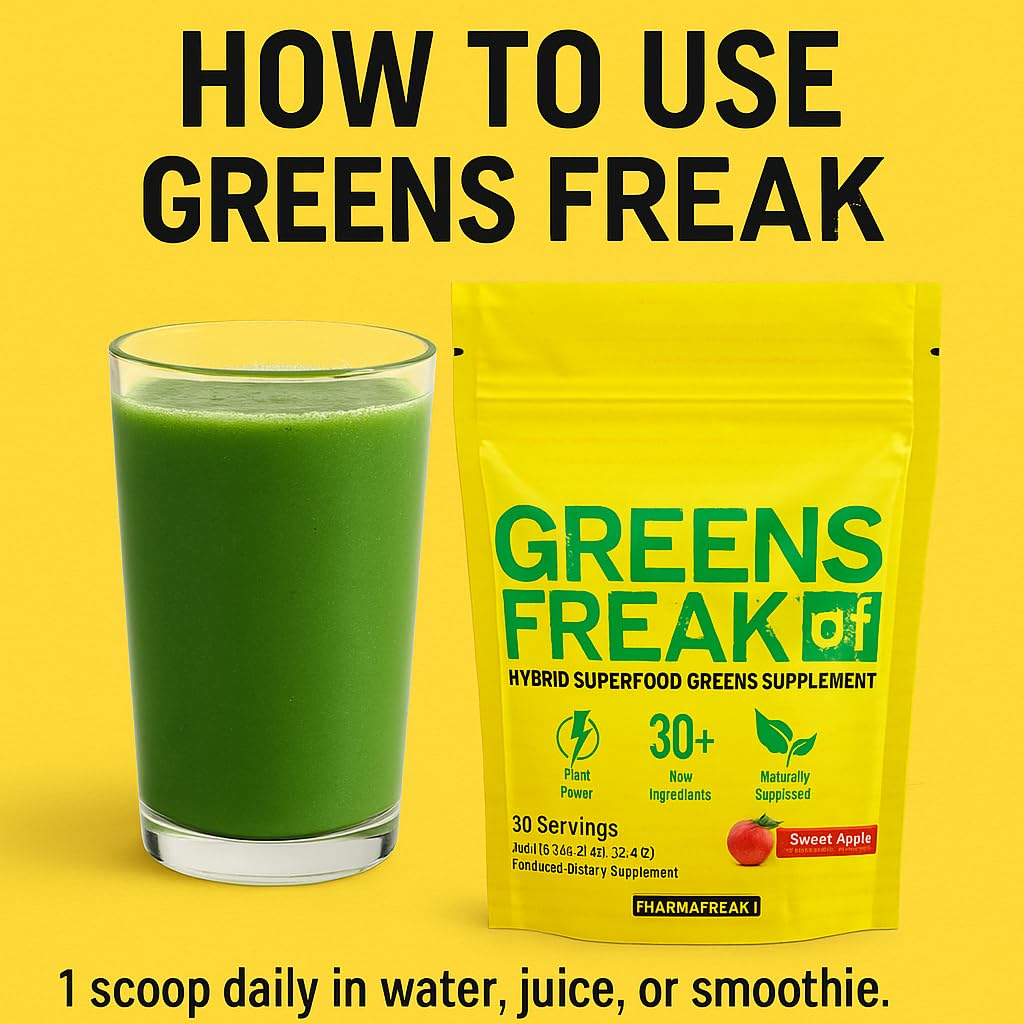 Pharmafreak Greens Freak digestive enzymes support healthy digestion