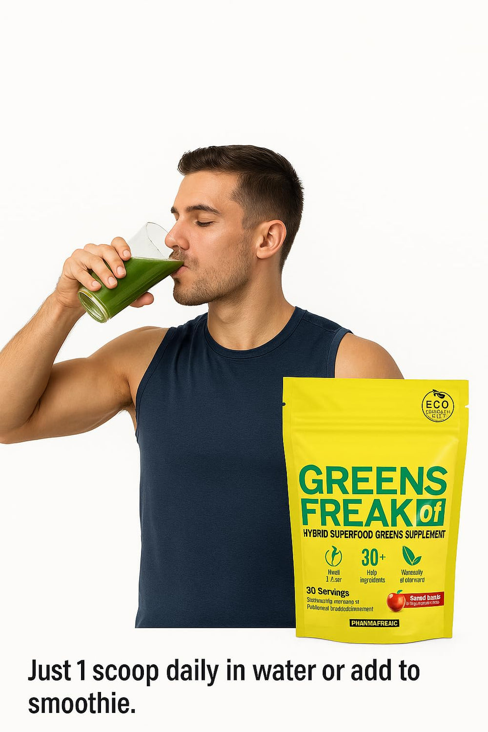 Pharmafreak Greens Freak eco-friendly pouch reduces plastic waste