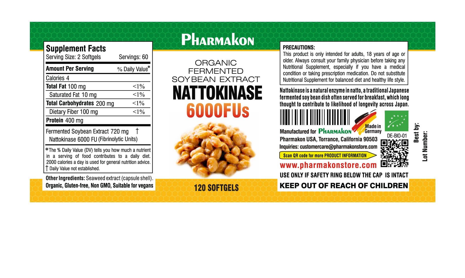 PHARMAKON odorless nattokinase formulation with reduced aroma and preserved activity.