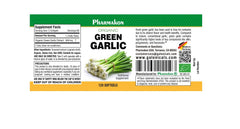 PHARMAKON green garlic capsules closeup showing smooth softgels for easy ingestion