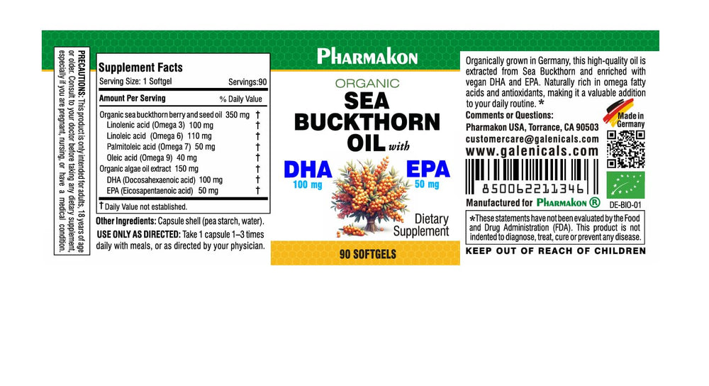 PHARMAKON seed and berry oil contrast schematic highlighting diverse fatty acids