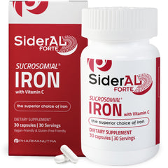 PHARMANUTRA SiderAL Forte bottle showing high-absorption iron capsules