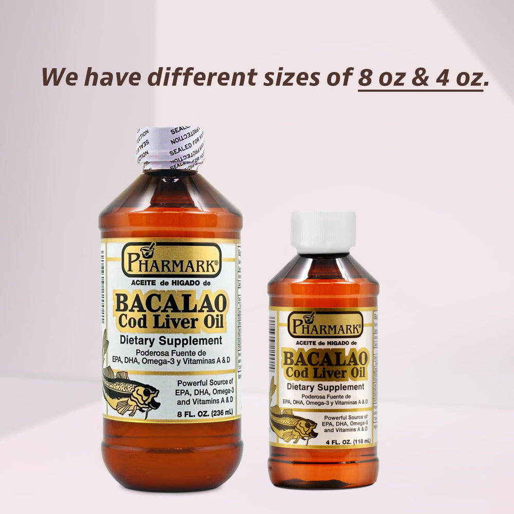 Pharmark Cod Liver Oil glass bottle—sturdy design for everyday use.