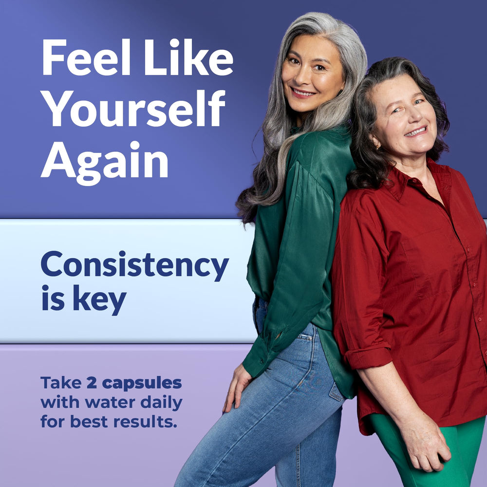 PharmaSupps menopause relief scene suggesting calmer evenings and better sleep.