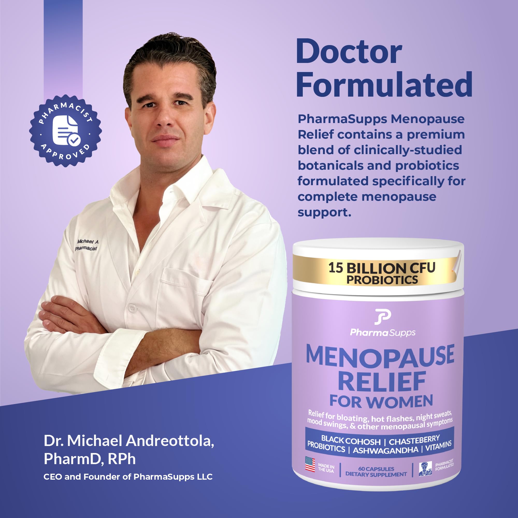 PharmaSupps USA-made facility seal indicating high-quality manufacturing.