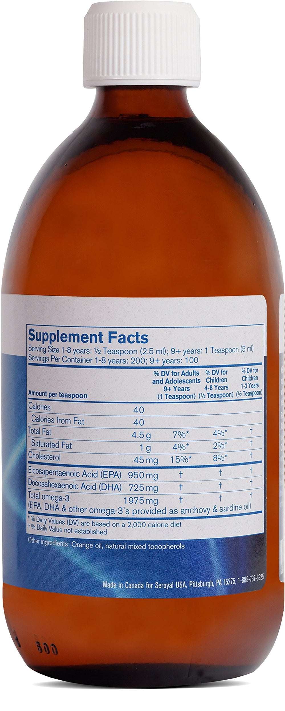 Pharmax Finest Pure Fish Oil orange pour illustrates easy daily intake with citrus aroma
