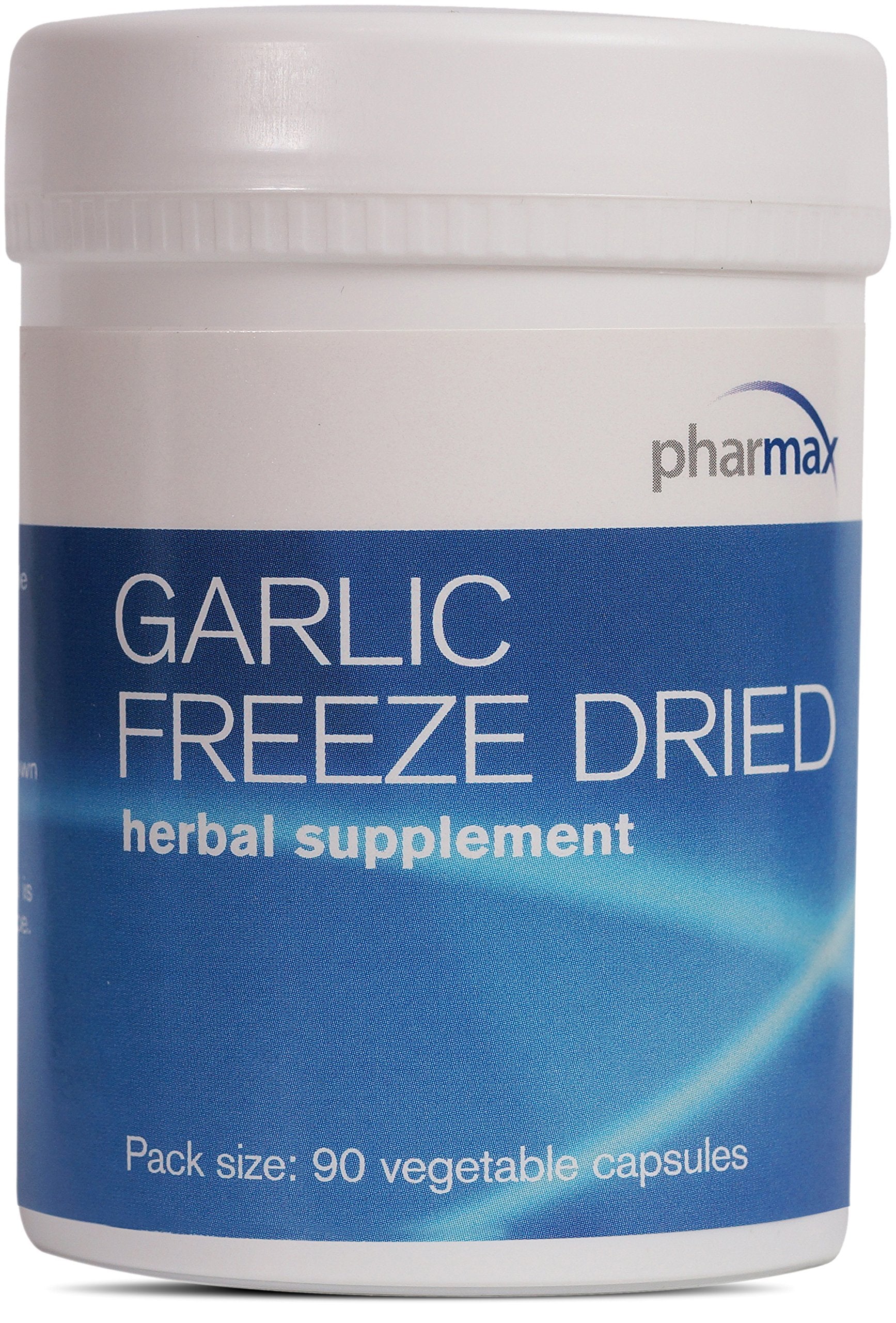 Pharmax Garlic Freeze Dried bottle front view supports a simple daily supplement routine.