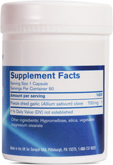 Pharmax Garlic Freeze Dried capsules close-up highlighting easy daily intake.