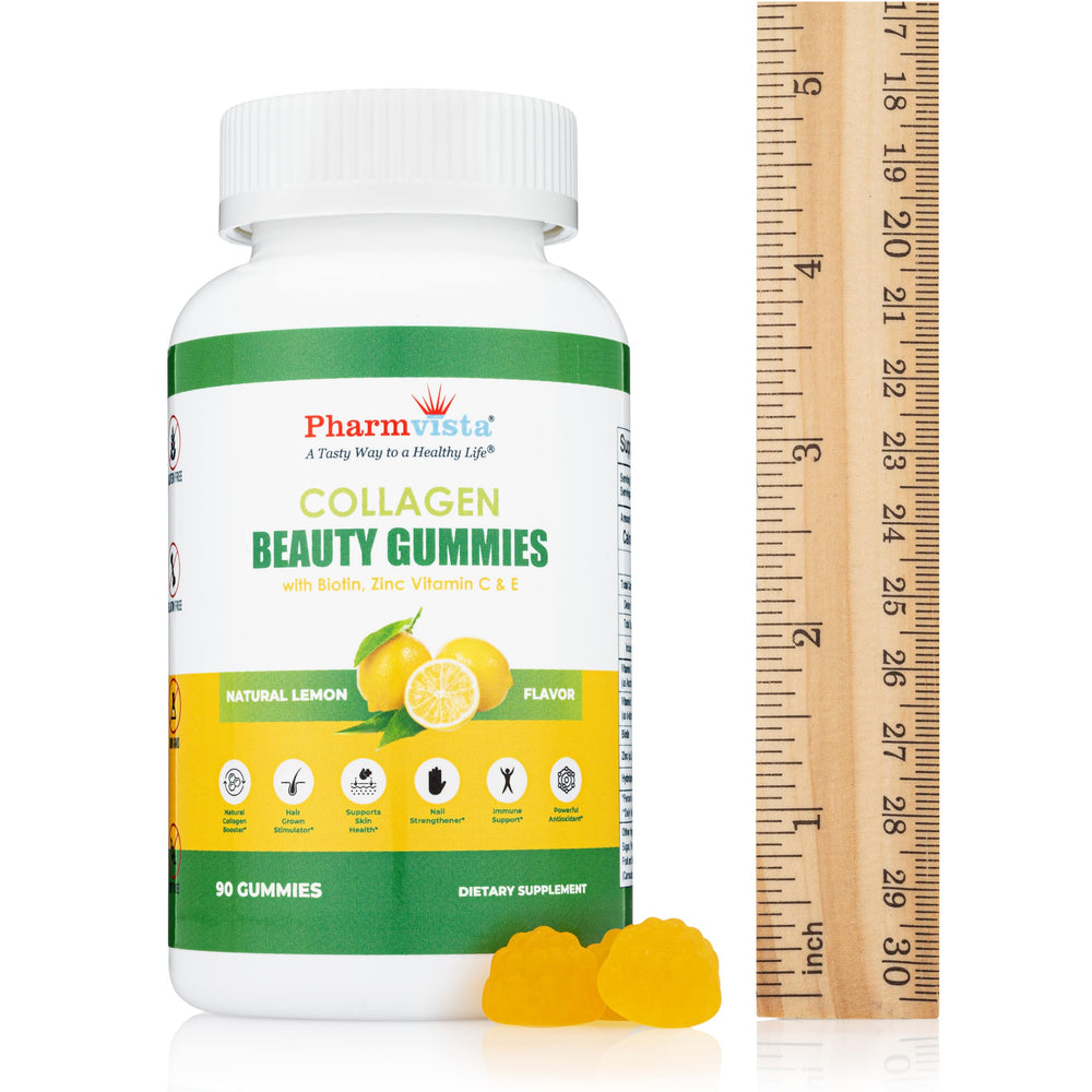 Pharmvista biotin zinc vitamins icons emphasize essential nutrients for daily care.