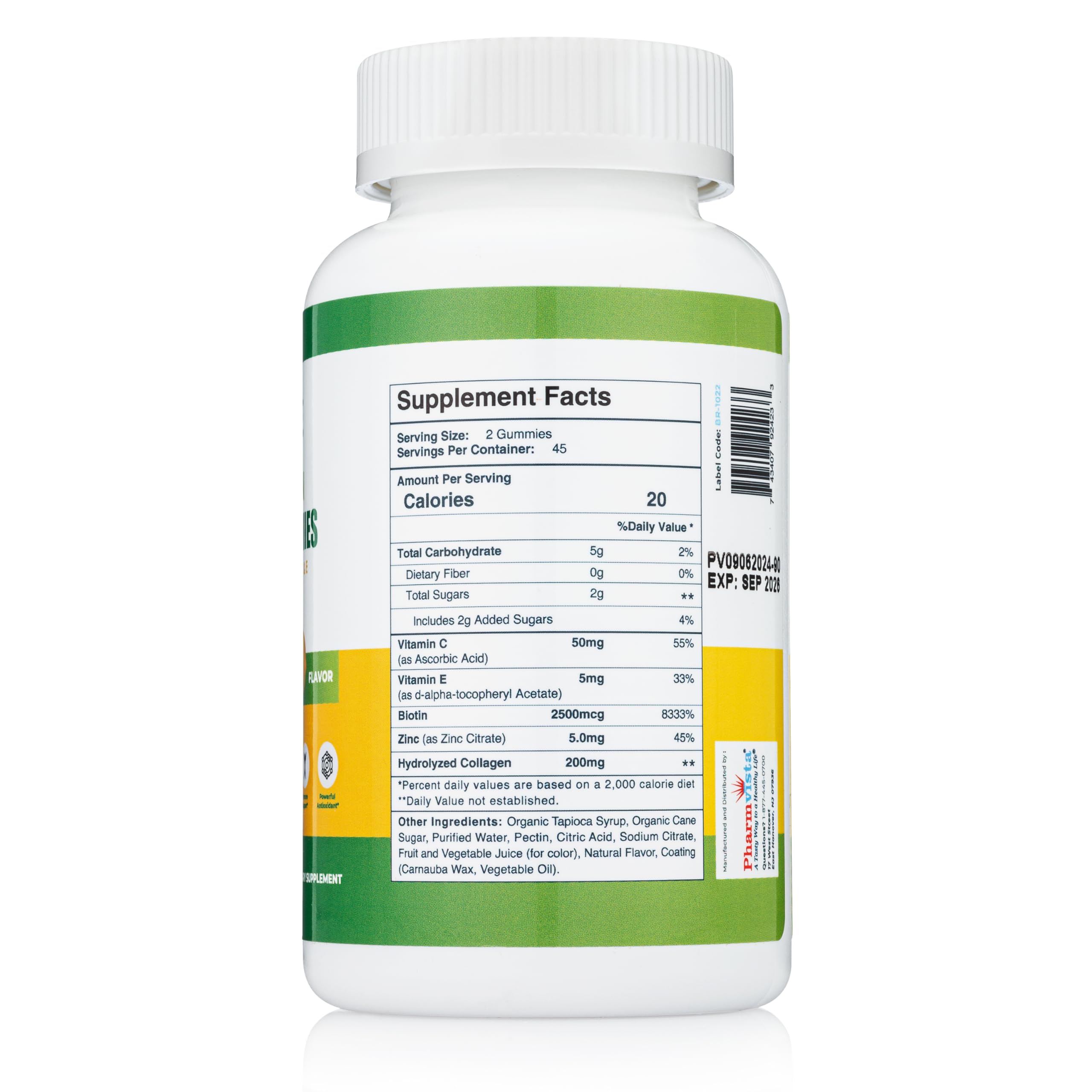 Pharmvista collagen gummies texture close-up highlighting chewy consistency.