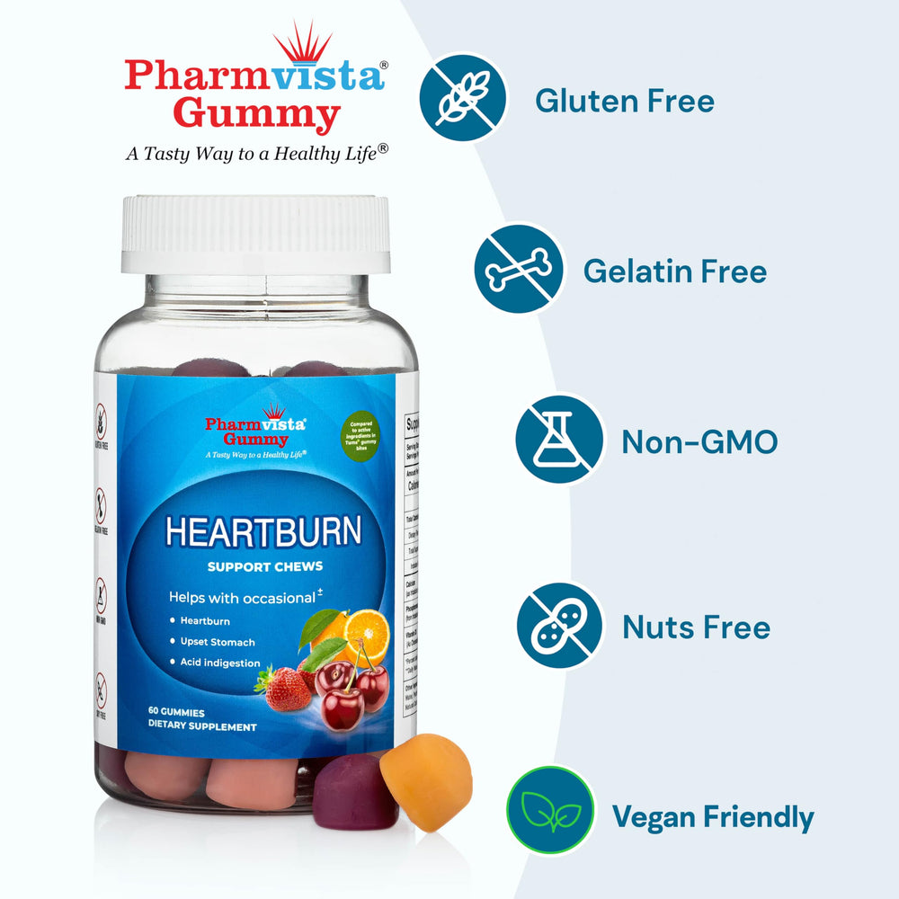 Pharmvista Heartburn Gummy Bites third-party tested for safety and potency