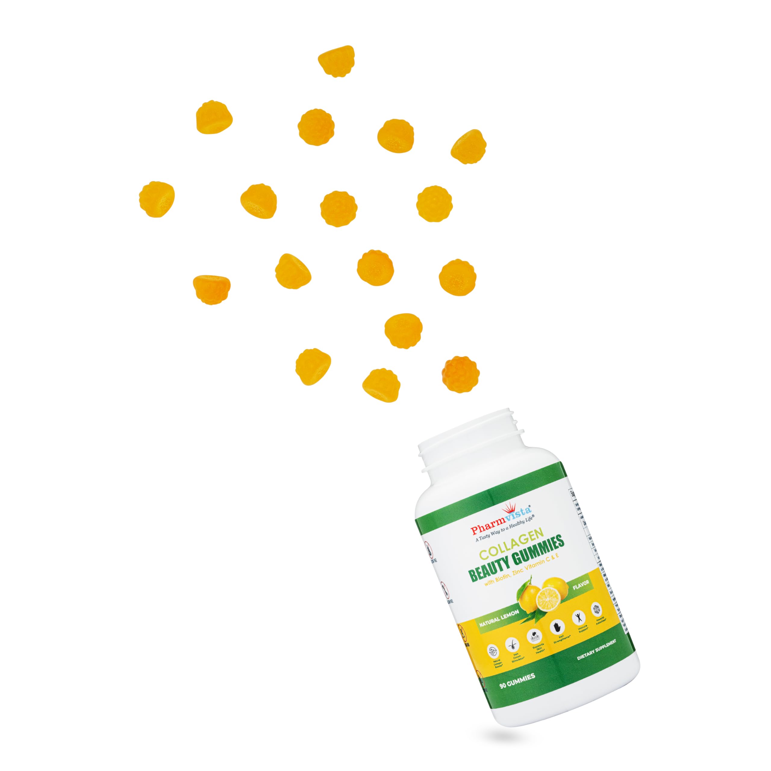 Pharmvista radiant hair, skin and nails image suggests beauty results with regular use.