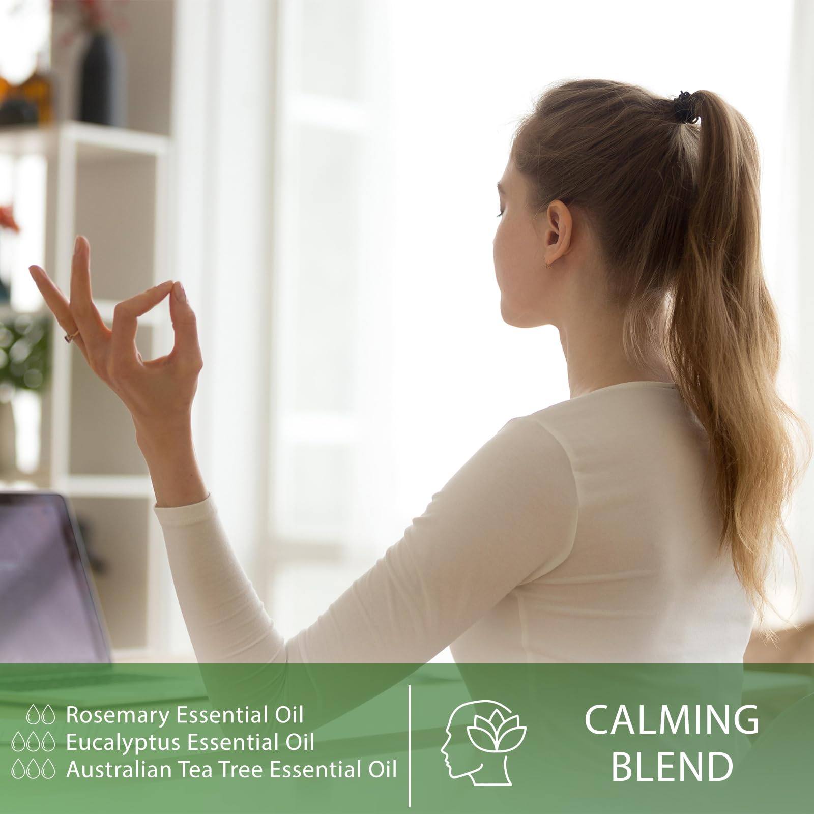 PHATOIL diffuser scene with tea tree oil creating a calming ambiance.
