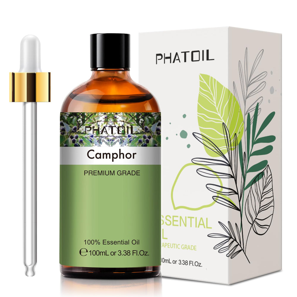 PHATOIL camphor essential oil in amber bottle for long-lasting aroma