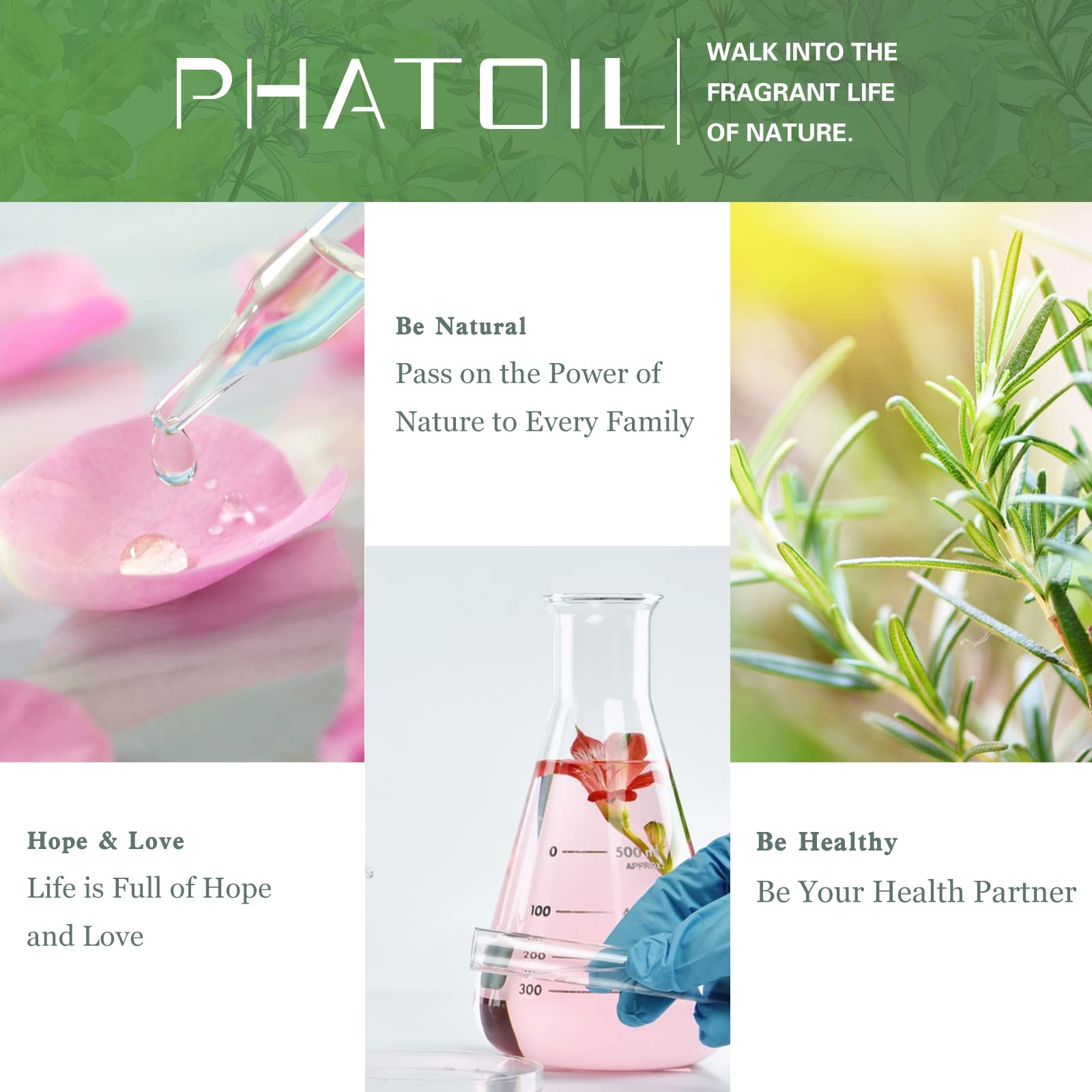 PHATOIL Cedarwood essential oil amber bottle close-up highlighting premium packaging.