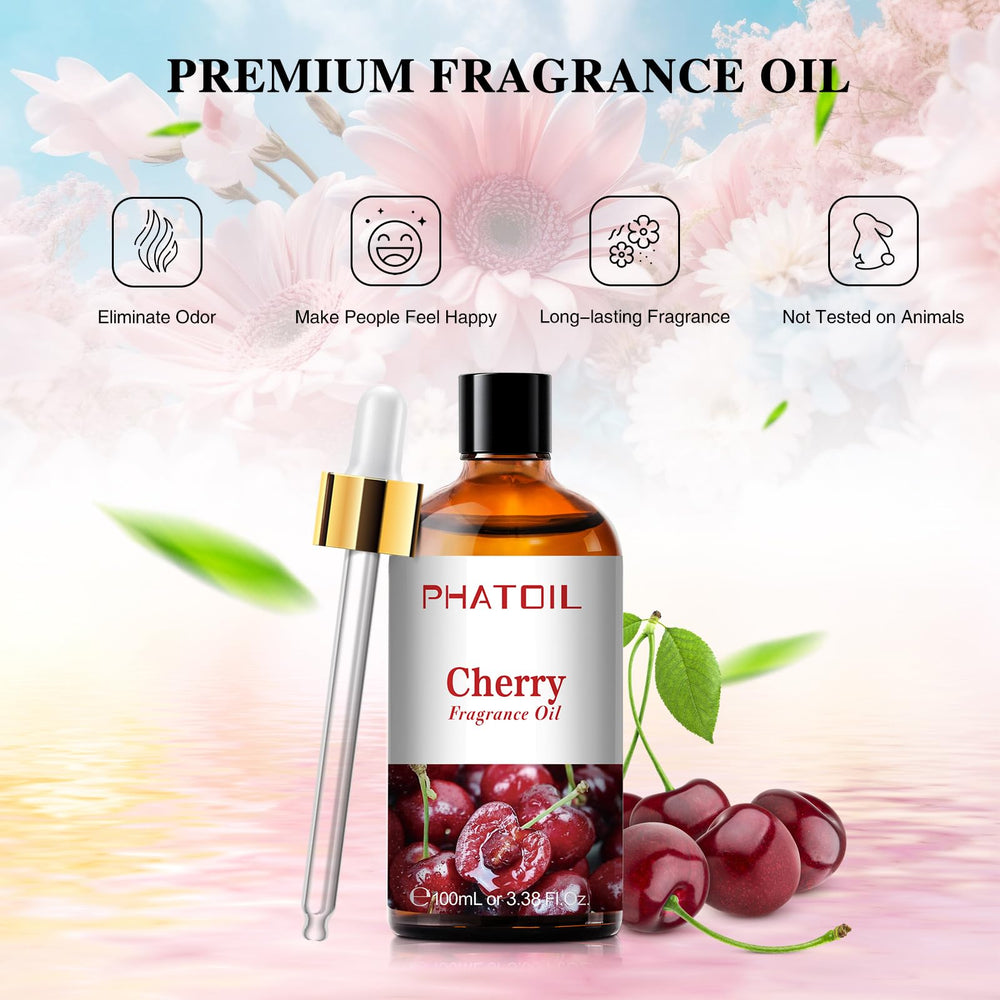 PHATOIL cherry fragrance oil used in candle making for craft projects.