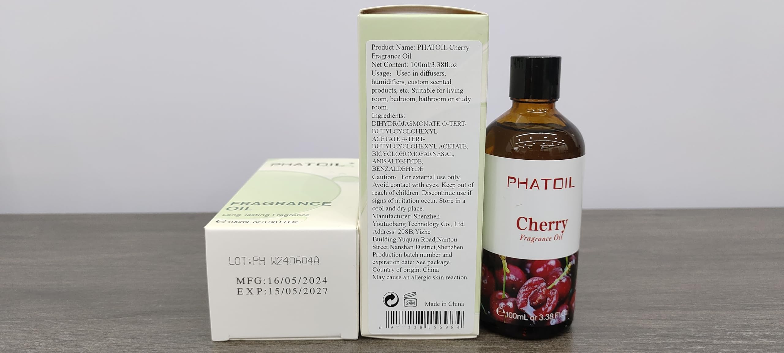 PHATOIL cherry fragrance oil perfect for DIY candles and soaps at home.