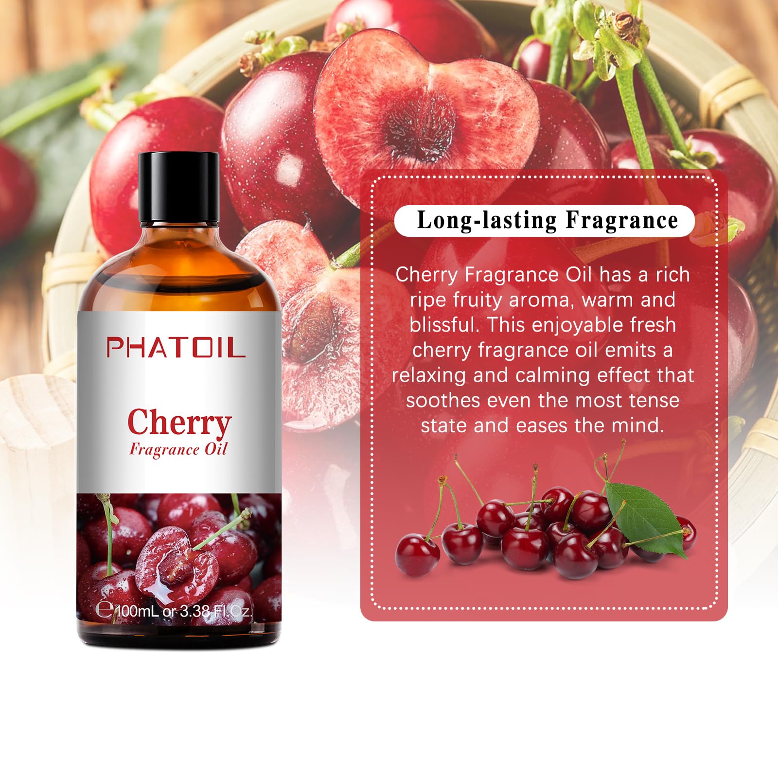 PHATOIL cherry fragrance oil in gift box suitable for gifting.
