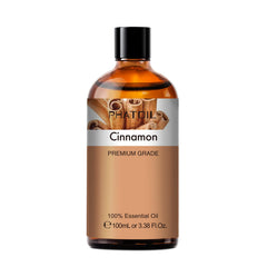 PHATOIL Cinnamon oil in a diffuser-ready bottle for cozy room fragrance.