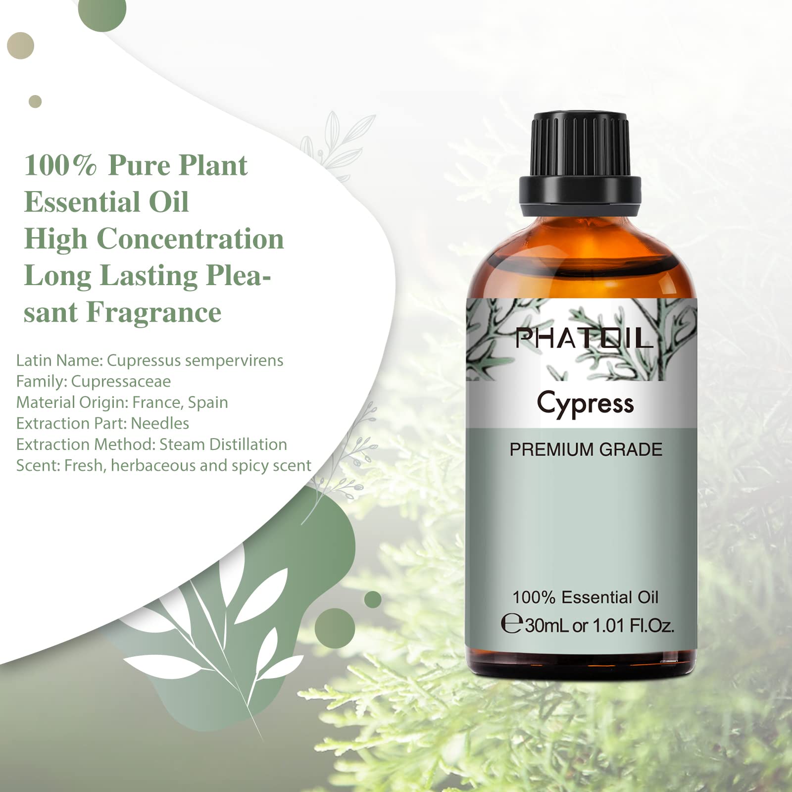 PHATOIL Cypress oil used in candle making for lasting fragrance.