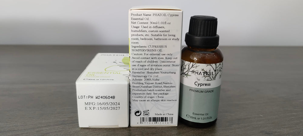 PHATOIL Cypress oil with built-in dropper allows precise application.