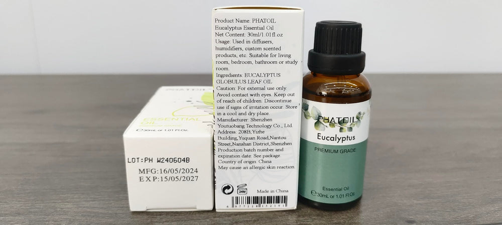 PHATOIL eucalyptus oil in bath bombs for a spa-like experience.