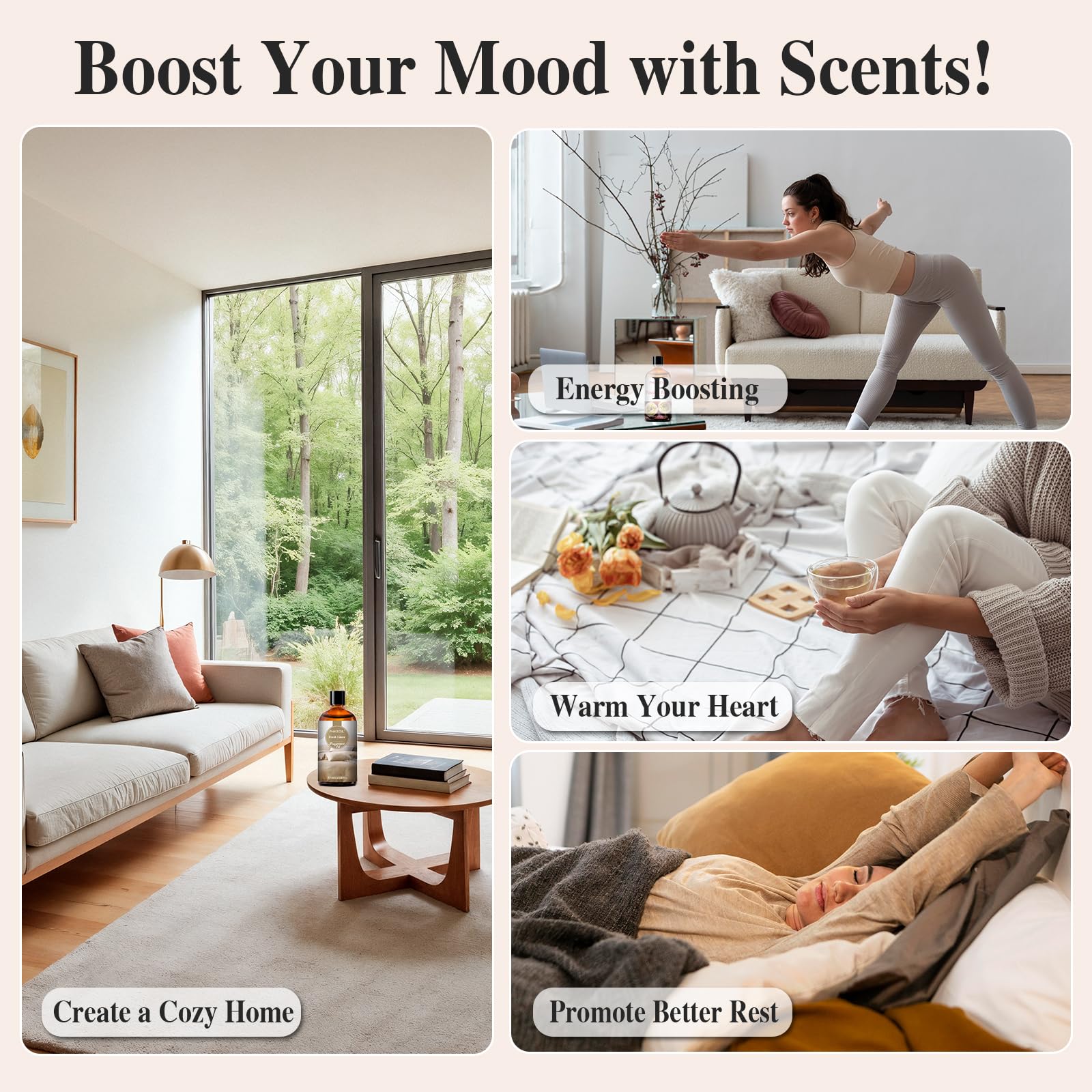 PHATOIL Fresh Linen Oil in use on a diffuser setup for instant ambiance.