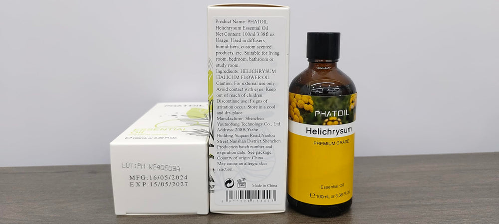 PHATOIL Helichrysum amber bottle protects fragrance from light