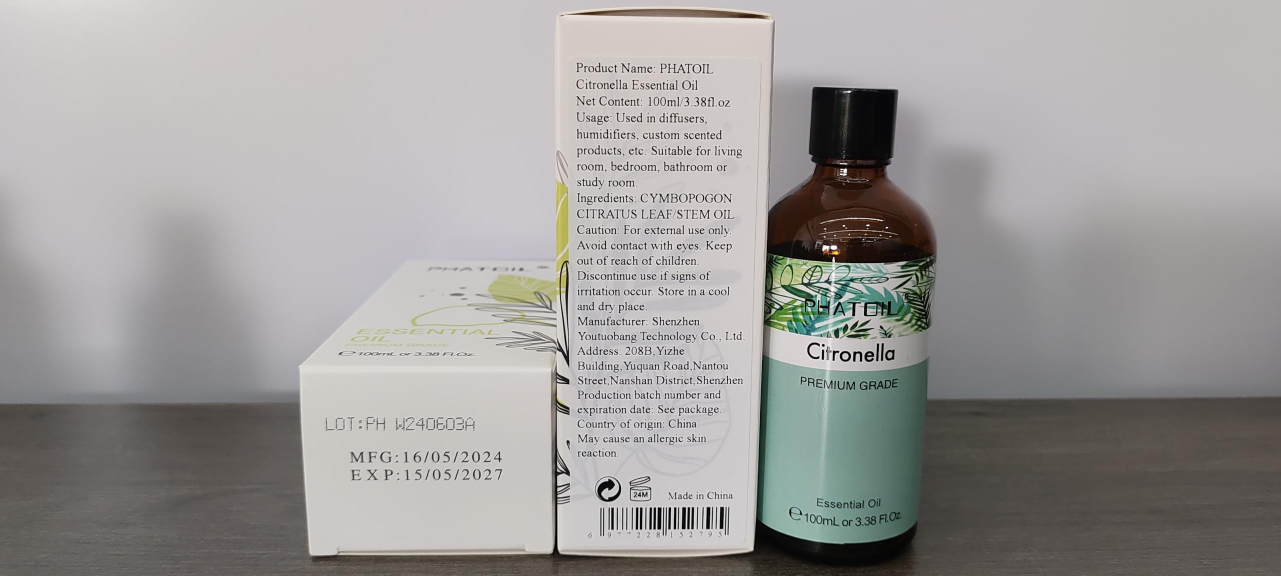PHATOIL citronella oil supports DIY cleaning and room scenting.