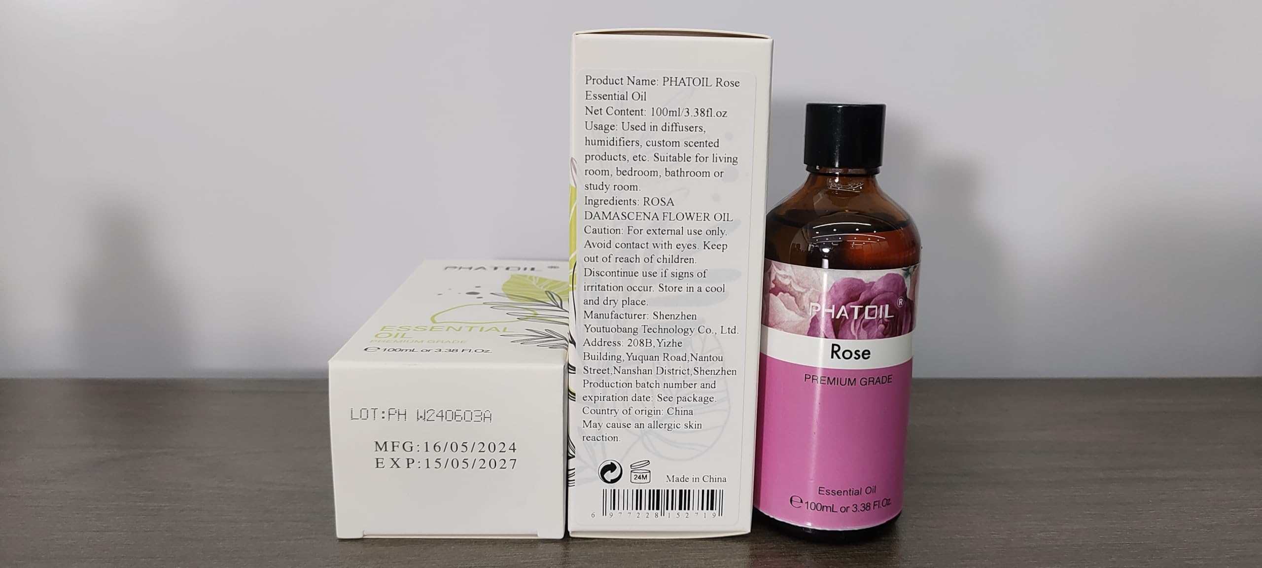 PHATOIL rose oil great for home and office fragrance blends