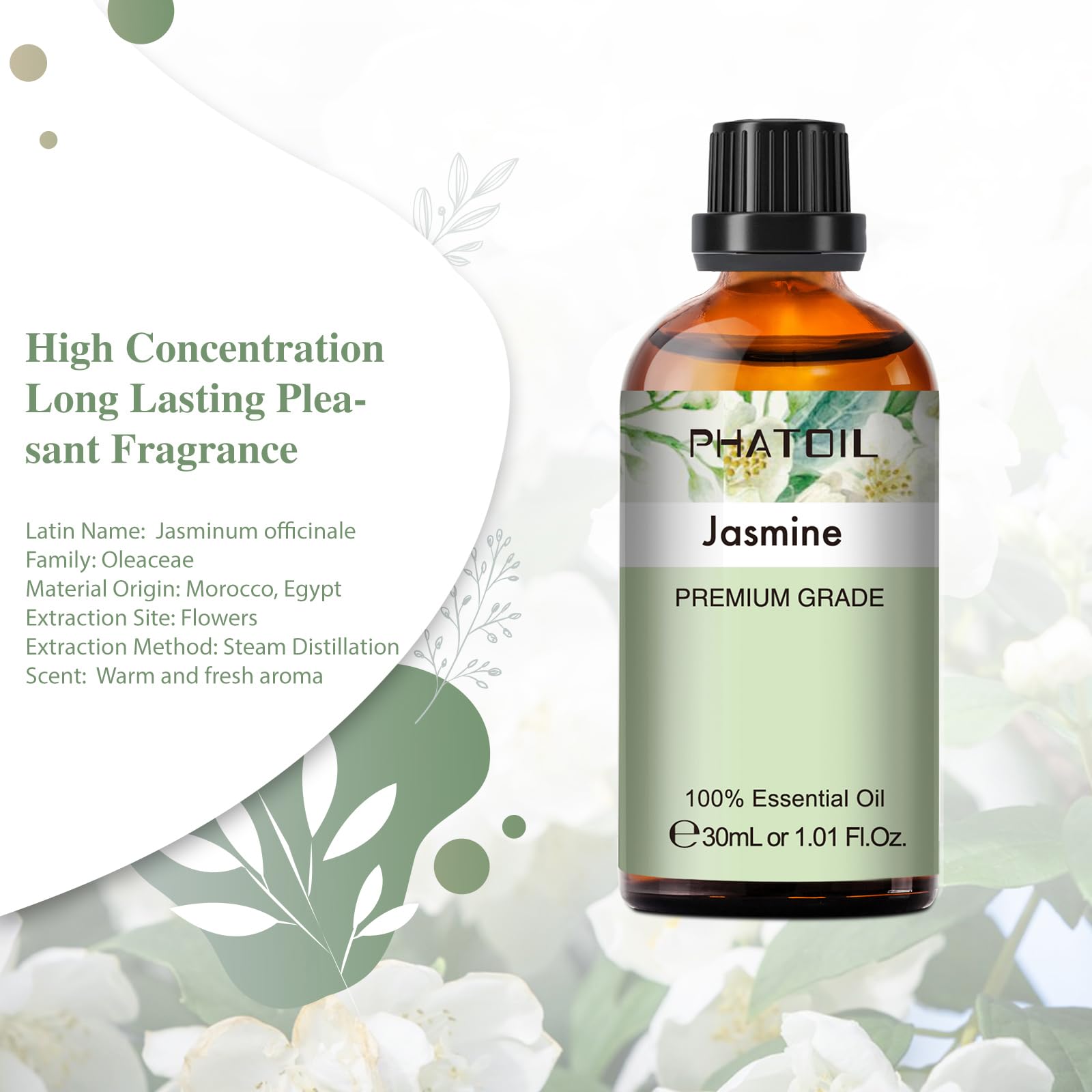 PHATOIL Jasmine diffuser aroma filling a room with natural fragrance