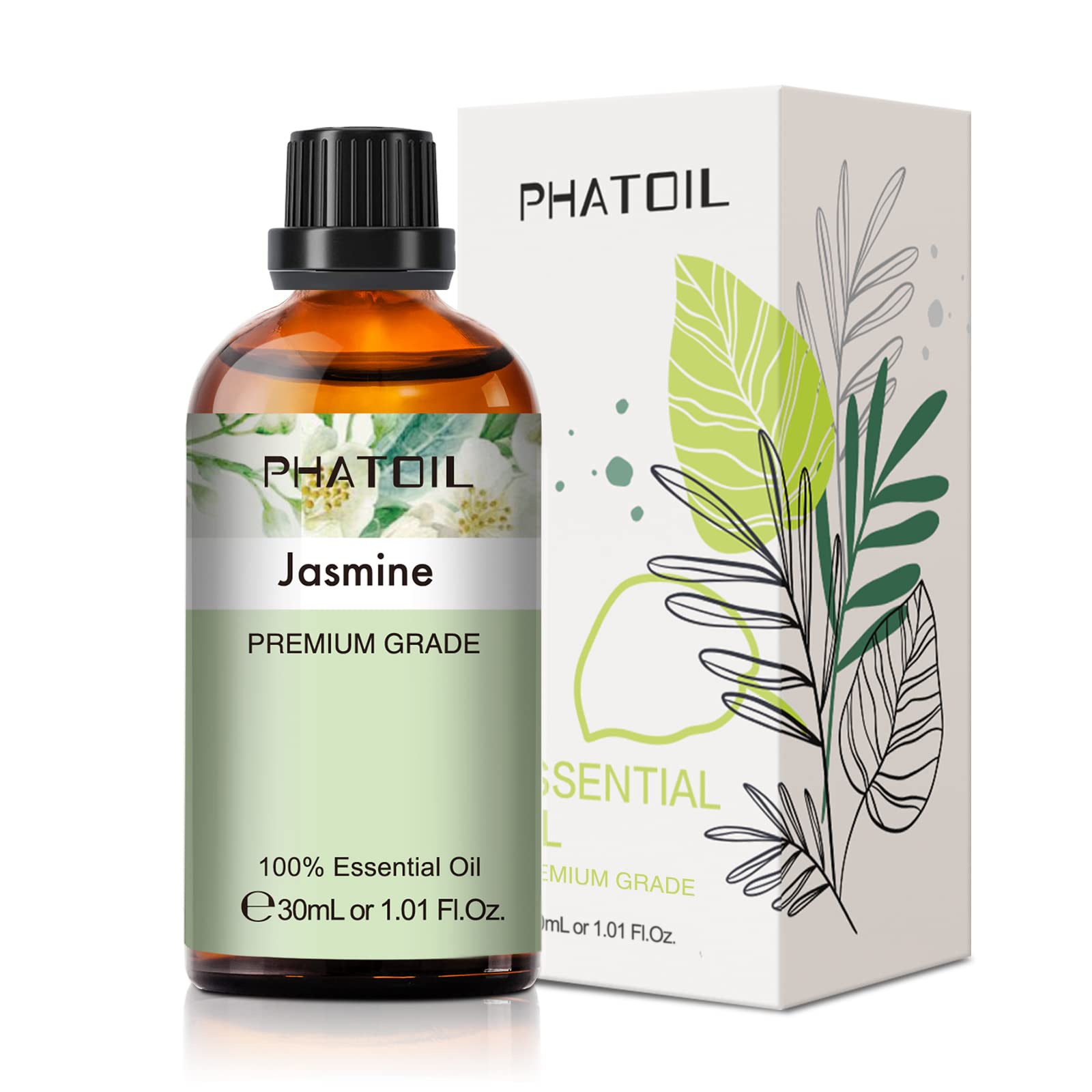 PHATOIL Jasmine essential oil bottle with built in dropper for easy use