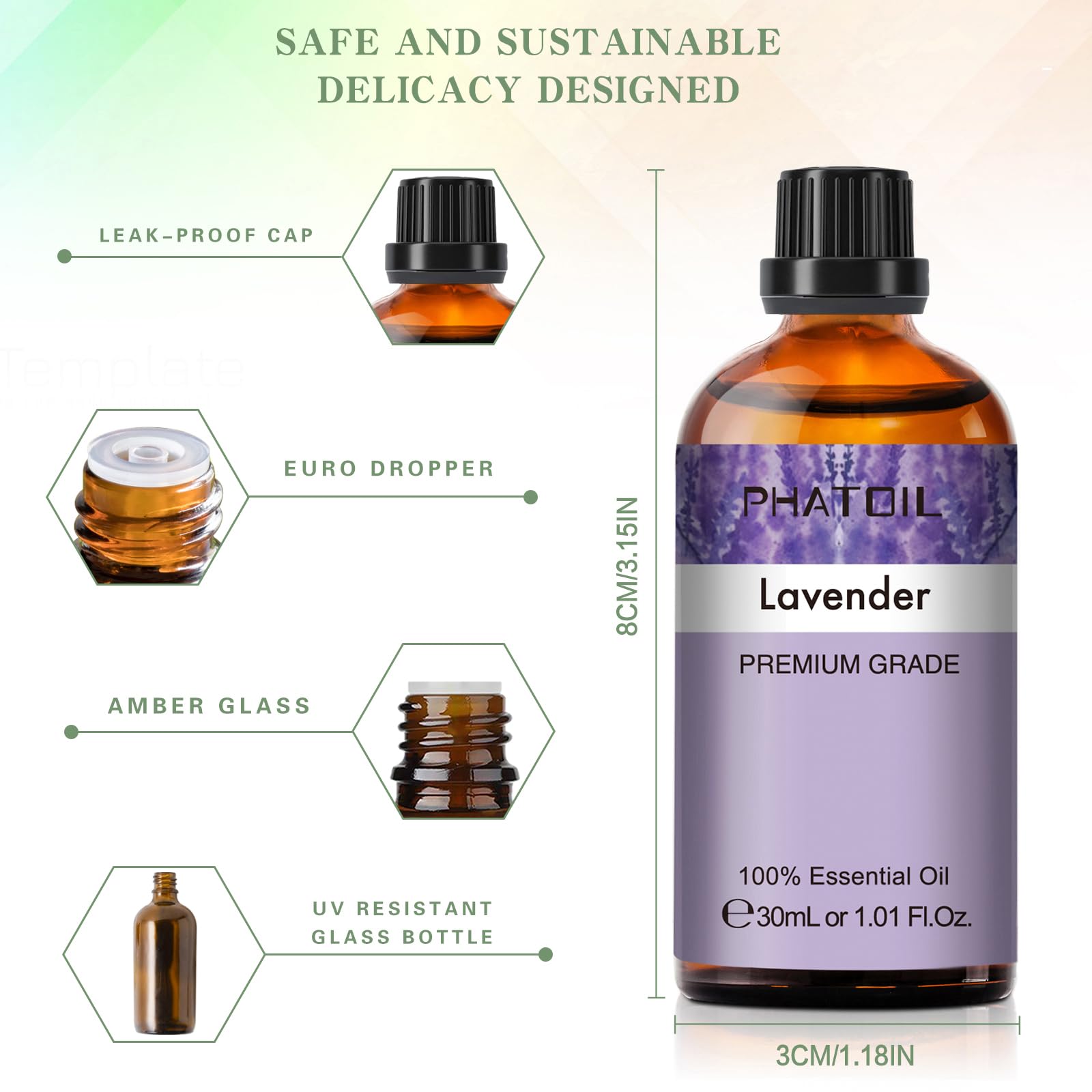 PHATOIL Lavender oil bottle with label for DIY candle projects.