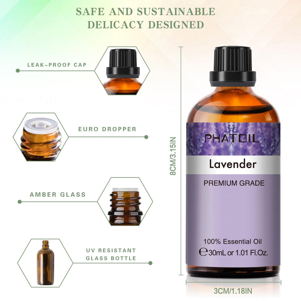 PHATOIL Lavender oil bottle with label for DIY candle projects.