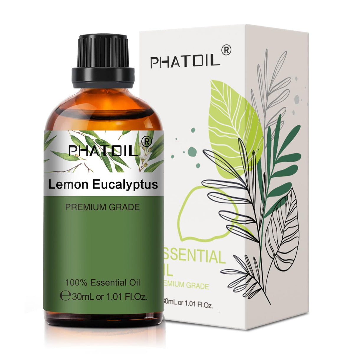 PHATOIL Lemon Eucalyptus essential oil bottle pour for precise dosing